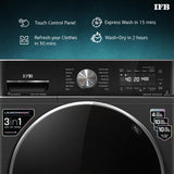 IFB 8.5 Kg / 6.5 Kg / 2.5 Kg 5 Star, Front Load 3-In-1, AI Powered, Fully Automatic Washer Dryer Refresh (2023 Model, Laundrimagic, Executive ZXB, 9 Swirl Wash, Eco Inverter Technology, Black)