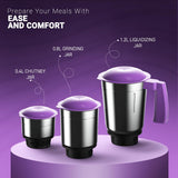 Crompton Nigella 500 Watts Mixer Grinder (ACGM-NIGELLA500W3J) Lavender & white