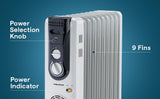 Morphy Richards OFR 09F 2400W Oil Filled Radiator Room Heater | 9 Fin | PTC Fan Heater | Adjustable Thermostat | Overheat Protection | Castor Wheels | Silent Operation | 2 Year Warranty | Grey