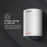 Crompton 10 L Storage Water Geyser ASWH-3810 (Amica Plus 10L With Superior Glasslined Technology and Free Installation, White, Green)