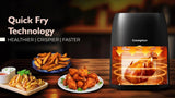 Crompton Ameo DLX 4.2L Digital Air Fryer with Live Cooking Window | 1450W Super Helix Heating | 7-in-1 Functions | Quick Fry Technology | Low Noise | Oil-Free Healthy Cooking | 2 Year Warranty