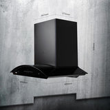 KAFF 60 CM Auto Clean Curved Glass Kitchen Chimney, 1180 m3/hr Suction Capacity with Motion Sensor, Touch Control, Heavy Duty SS Baffle Filter, Black Glass Front Panel (PRIMA TX DHC 60, Black)