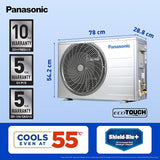 Panasonic 1.5 Ton 3 Star Hot & Cold Inverter Split AC (Higher Airflow, -7~55 Deg. C Operation, Copper Condenser, 7in1 Convertible, 2-Way Swing, PM 0.1 Filter, CS/CU-EZ18BKYF, White)