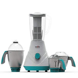 Kenstar Fusion Pro 750-Watt Mixer Grinder with 4 Jars (White & Blue, 3 Steel Jars and Extractor)
