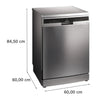 Siemens iQ500 14 Place Settings Free-Standing Dishwasher (Model SN25II00KI, Brushed Steel, Anti-Fingerprint, 60 cm)