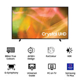 Samsung 43 Inch Crystal UHD 4K Smart TV 43AU8000, HDR, PurColor, Dolby Audio (open box / without box)