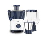 PHILIPS HL7567/03 Juicer Mixer Grinder, 500W, 2 Jars (Stainless Steel & Blender), Deep Azure – Centrifugal Juicing, Rust-Resistant Blades, 2-Year Warranty