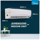 Midea 2 Ton 3 Star Split Inverter AC - White (24K 3 Star Santis Neo DLX Inverter R32 Split AC, Copper Condenser)