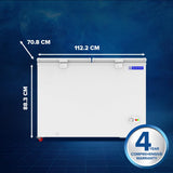 Blue Star HT4-N350 350L Hard Top Double Door Convertible Deep Freezer | 310L Storage | 4 Star | White