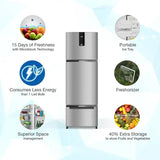 Whirlpool Protton NXT 237L 2 Star Frost Free Triple Door Refrigerator | Inverter Compressor | Microblock Technology | FreshFlow 360° Cooling | Active Deo | Athena Steel | PRONXT DF285 3D PRM