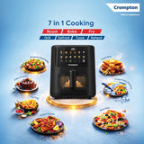 Crompton Ameo Pro 5.5L Air Fryer | Even Heating Technology | Pro Heating Bowl