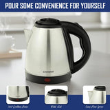 Crompton Nigella 1.5L 1350W Electric Kettle with Stainless Steel Body, Auto Shut-Off & Dry Boil Protection