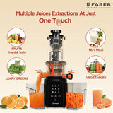 Faber Cold Press Slow Juicer+ Salad Maker, Fsj 200 Bk-M With Powerful 200 Watts Motor, Black