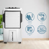 Crompton Optimus Comfort 80L Desert Air Cooler – Honeycomb Pads, 5500 m³/hr, White