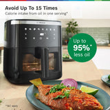 Bosch Crispmaxx Air Fryer 7.2L with baking tray, With Touch Panel,7 Presets menus,Illuminated Viewing Window, Shake Alarm,MAF671B5IN,Black