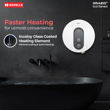 Havells Orazio+ 10L 5-Star Storage Water Heater (White Grey) | Fast Heating Geyser