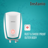 Havells Instanio 3L Instant Water Heater 4.5kW (White Blue) | ISI Certified Geyser