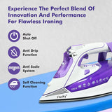 HAVELLS Husky 2200 W Steam Iron with Auto Shut Off, Steam Boost, Vertical, Horizontal Ironing, Anti Drip, Self-Cleaning & Anti Calc Technology (Purple)