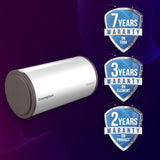 Crompton Versa Horizontal RHS 15L Storage Water Heater (Geyser) with Rust Proof Plastic body and Superior Glassline Coating, Fits under false ceilings, 8 Bar pressure rating and 7yr Tank warranty