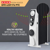Usha OFR 4211 FU PTC Oil Filled Radiator Room Heater – 11 Fin, Black