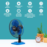 USHA Maxx Air 400MM High Speed Table Fan (Blue & Black)