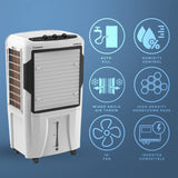 Crompton Optimus 80L Desert Air Cooler with Honeycomb Pads, Auto Fill & 4-Way Air Deflection
