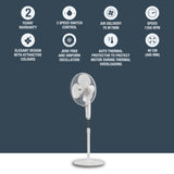 Usha Maxx Air 400mm Stand Fan – White