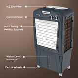 Crompton Zelus 28L Desert Air Cooler for Home | Large Ice Chamber, 4-Way Airflow & Honeycomb Pads