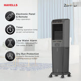 Havells Zurii 60 L Tower Air Cooler for Room|With Remote & Electronic Panel|Fully Collapsible louvers|Low Water Alarm|Dust Filter Net|Timer Function|Bacteria Shield Honeycomb Pads|Dry Run Protection