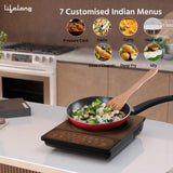 Lifelong 2100 Watt Induction Stove Touch Panel,Upto 5.5KVA Surge Protection,Electric Induction with 7 Preset Indian Menu Options,Auto Shut-Off&Temperature Control