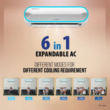 Lloyd Stellar Duo 1.5 Ton 5 Star Wi-Fi Inverter Split AC (6 in 1 Expandable, Mood Lighting, In-Built Air Purifier, Direct Voice Command, Copper, Silver White, New Launch GLS18H5FWKGT)