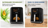 Crompton Ameo Edge 5L Digital Air Fryer – NutriGuard Technology, 10 Preset Menus & SilentPro Technology