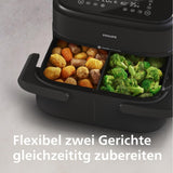 Philips 1000 Series Airfryer Double Drawer NA154/00 – 7.1L, Removable Divider, RapidAir Technology, 10 Cooking Modes
