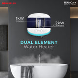 Havells Bianca+ 25L 5 Star Water Heater (White Blue) | Fast Heating | Dual Element