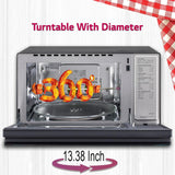 LG 32 L Charcoal Convection Microwave Oven with Charcoal Lighting Heater, 360° Motorised Rotisserie, Stainless Steel Cavity, Glass Touch & Dial Controls, Black Floral – MJEN326PK
