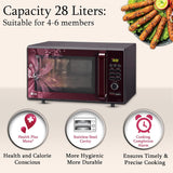 LG 28 L Convection Microwave Oven (MC2886BRUM, Black, 360° Motorised Rotisserie for Bar-be-queing, Diet Fry, Ghee in 12Mins, 251 Auto Cook Menu, Stainless steel cavity & Health Plus Menu)