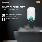 Havells Instanio Prime 15L Storage Water Heater(Geyser)|Faster Heating|Safer to use|Saves electricity|Engineered for Hard Water|Color Changing LED Indicator|Anti Rust Tank|Heavy Duty Heating Element
