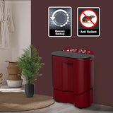 Godrej 10.5 Kg 5 Star Semi-Automatic Top Load Washing Machine With Toughened Glass Lid(WSEDGE JAZZ 105 5.0 DB3 M CSRD, Stainless Steel Drum, Drying at 1440 RPM Speed, Crystal Red)