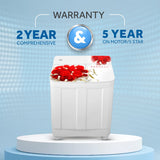 Haier 8.5 Kg 5 Star Voltex Pulsator Semi-Automatic Top Load Washing Machine (HTW85-178, Red Rose)