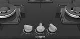 Bosch Built in Gas Hob Black Tempered glass Glass 3 Burner Auto Ignition 75 cm Italian Double Ring Burners (PND7B6B10I)