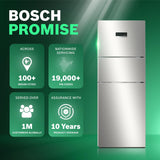 Bosch 302L, 3 Star, MaxFlex Convert Frost Free Triple Door Refrigerator | 8-in-1 Convertible Storage Modes | 57L Extra Convertible Zone | Cool Extend up to 18 hours (CMC33S03NI, Fine Steel)