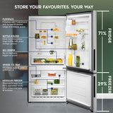 Electrolux 496L 1 Star Double Door Refrigerator with AI CoolAssist, Bottom Mount Freezer, GreenZone Technology, Cooling 360, Inverter, Frost Free, UltimateTaste 700, EBE5002C-S, Stainless Steel