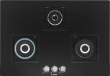 Bosch Built in Gas Hob Black Tempered glass Glass 3 Burner Auto Ignition 75 cm Italian Double Ring Burners (PND7B6B10I)