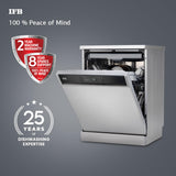 IFB 15 Place Settings with DeepClean® Technology Freestanding Dishwasher (Neptune VX15, Dark Silver, 70° Hot Water Wash with Hygienic Steam Drying, Perfect for Indian Utensils)