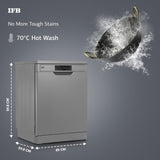 IFB 12 Place Settings Hot water wash Free Standing Dishwasher (Neptune VX1, Graphite Grey, In Built Heater with Hygienic Steam Drying, Perfect for Indian Utensils)