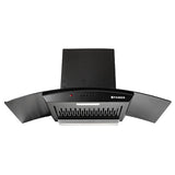 Faber 90cm 1150 m³/hr Autoclean Kitchen Chimney | Curved Glass | Filterless | Black Finish | Push Button Control | 8Yr Warranty on Motor 2Yr Comprehensive by Faber | HOOD ACE PRO IN 3D HC PB FL BK 90