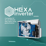 Haier 2.0 Ton 3 Star AI Climate Control HEXA Inverter Smart AC Kinouchi Heavy Duty Pro, Cools at 60°C, 20 Mtr. Air Throw - HSU24K-PYAIR3BN-INV, White)