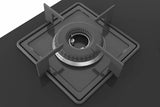 Bosch Built in Gas Hob Black Tempered glass Glass 3 Burner Auto Ignition 75 cm Italian Double Ring Burners (PND7B6B10I)