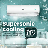 Haier 2.0 Ton 3 Star AI Climate Control HEXA Inverter Smart AC Kinouchi Heavy Duty Pro, Cools at 60°C, 20 Mtr. Air Throw - HSU24K-PYAIR3BN-INV, White)