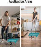 Kärcher WD 5 S V-25/5/22 wet dry vacuum cleaner, flat filter, removable filter cassette, automatic filter cleaning, filter bags, 1100W, 25l stainless steel container, Black / Yellow, 2.2 m hose